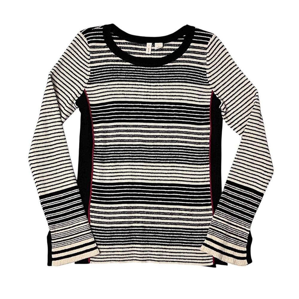 Moth Anthropologie striped black & white knit long sleeve sweater – size M